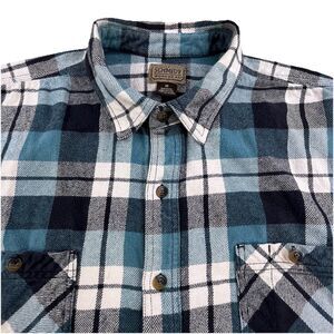 Schmidt Workwear Flannel Shirt Mens 3XL Blue Plaid Heavy Long Sleeve Pockets
